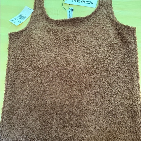 NWT STEVE MADDEN TANK Medium Chocolate Brown Soft Brushed Terry! NEW WOM… - Picture 8 of 9